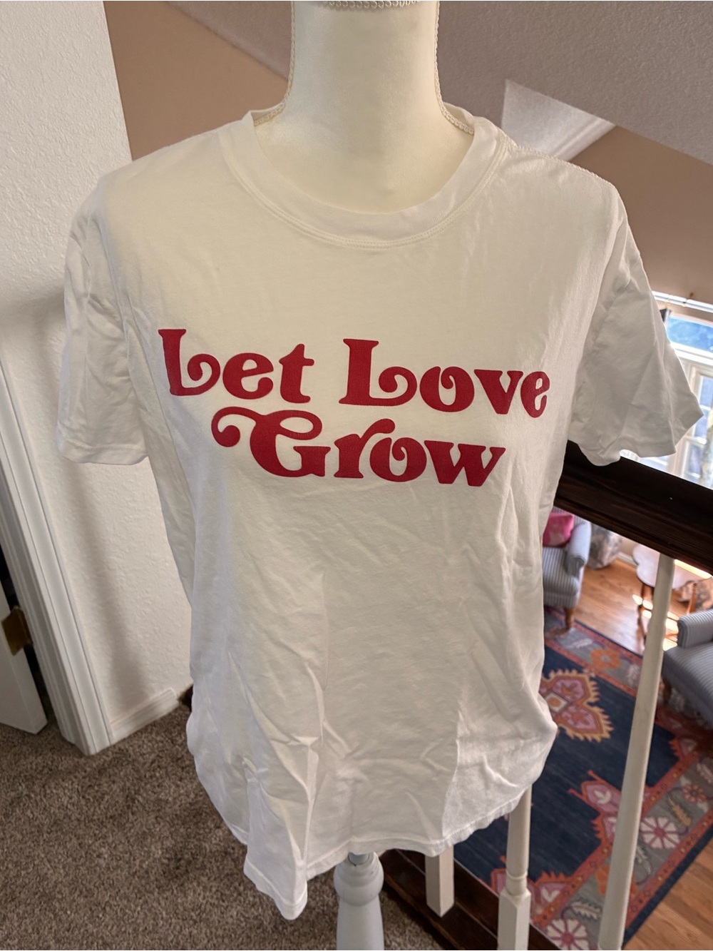 Z Supply White Crewneck Graphic Tee- Let Love Grow
